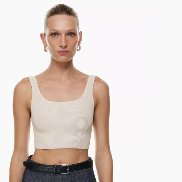 Babaton Sculpt Knit Squareneck Cropped Tank - Picture 2 of 6